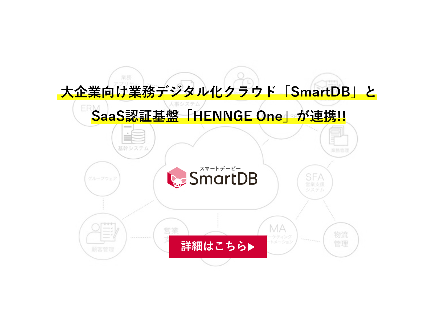 大企業向け業務デジタル化クラウド「SmartDB」とSaaS認証基盤「HENNGE One」が連携