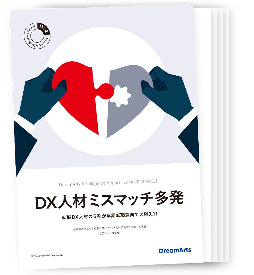 大企業の従業員730名に聞いた「DX人材の流動性」に関する調査レポート冊子イメージ