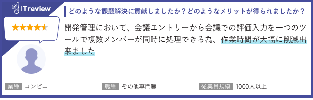 ITreview ユーザーの評価